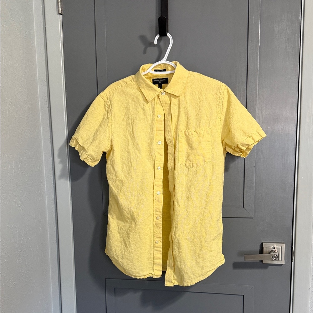 Banana Republic Yellow Casual Button Down Shirt